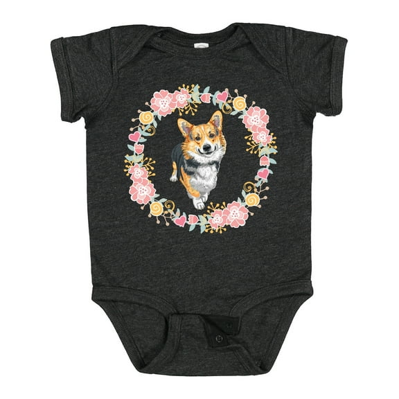 Inktastic Corgi Wreath for Dog Lovers Girls Baby Bodysuit