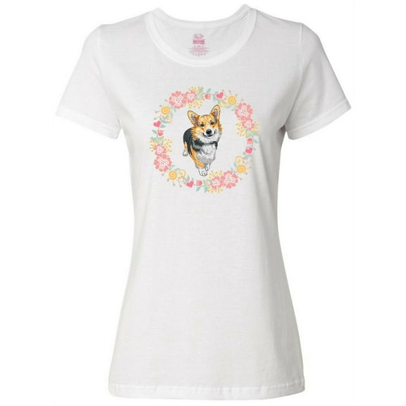 Inktastic Corgi Wreath for Dog Lovers Women's T-Shirt
