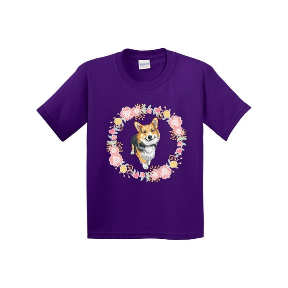 Inktastic Corgi Wreath for Dog Lovers Youth T-Shirt