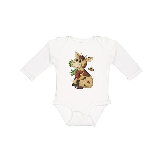 Inktastic Corky Cow Boys Long Sleeve Baby Bodysuit