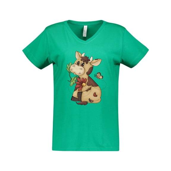 Inktastic Corky Cow Women's V-Neck T-Shirt