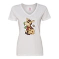 thumbnail image 1 of Inktastic Corky Cow Women's V-Neck T-Shirt, 1 of 5