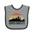 thumbnail image 1 of Inktastic Corpus Christi Texas Skyline Retro Boys or Girls Baby Bib, 1 of 4