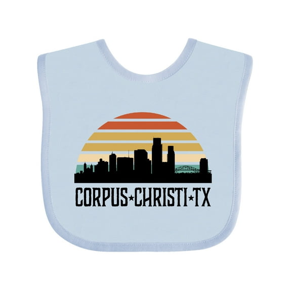 Inktastic Corpus Christi Texas Skyline Retro Boys or Girls Baby Bib