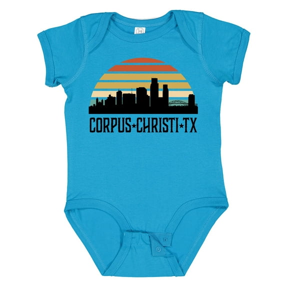 Inktastic Corpus Christi Texas Skyline Retro Boys or Girls Baby Bodysuit
