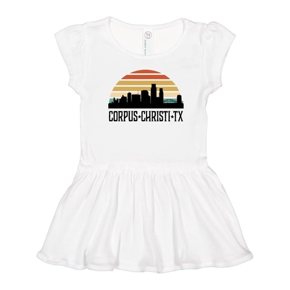 Inktastic Corpus Christi Texas Skyline Retro Girls Toddler Dress