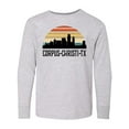 thumbnail image 1 of Inktastic Corpus Christi Texas Skyline Retro Long Sleeve Youth T-Shirt, 1 of 5