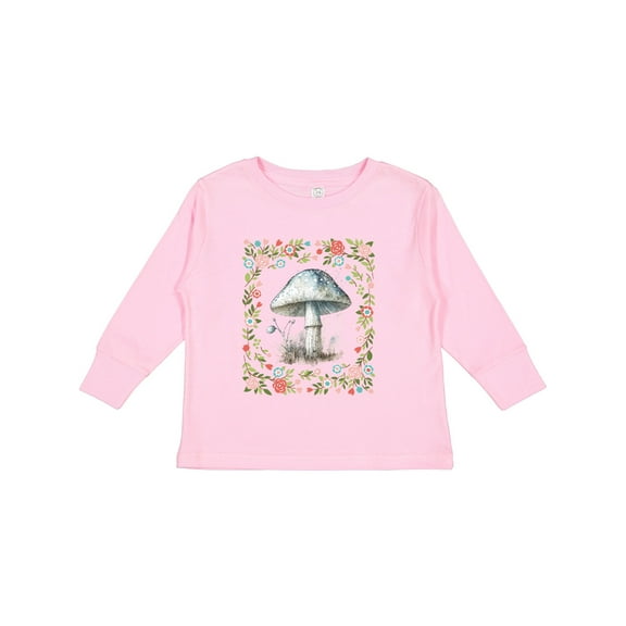 Inktastic Cottagecore Mushroom Lover Girls Long Sleeve Toddler T-Shirt