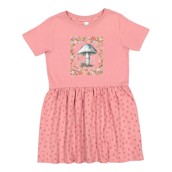 Inktastic Cottagecore Mushroom Lover Girls Toddler Dress