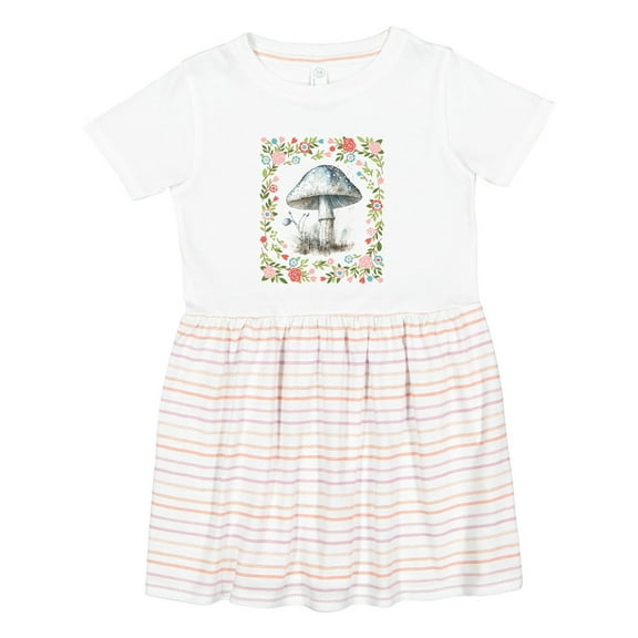 Inktastic Cottagecore Mushroom Lover Girls Toddler Dress