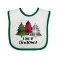 thumbnail image 1 of Inktastic Country Christmas Plaid Trees Boys or Girls Baby Bib, 1 of 4