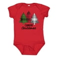 thumbnail image 1 of Inktastic Country Christmas Plaid Trees Boys or Girls Baby Bodysuit, 1 of 5