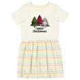 thumbnail image 1 of Inktastic Country Christmas Plaid Trees Girls Toddler Dress, 1 of 5