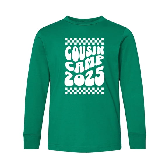 Inktastic Cousin Camp 2025 Long Sleeve Youth T-Shirt