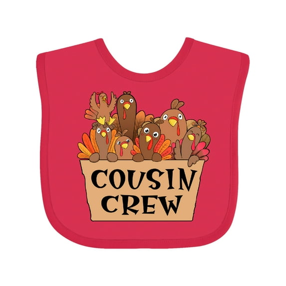 Inktastic Cousin Crew Cute Turkey Family Boys or Girls Baby Bib