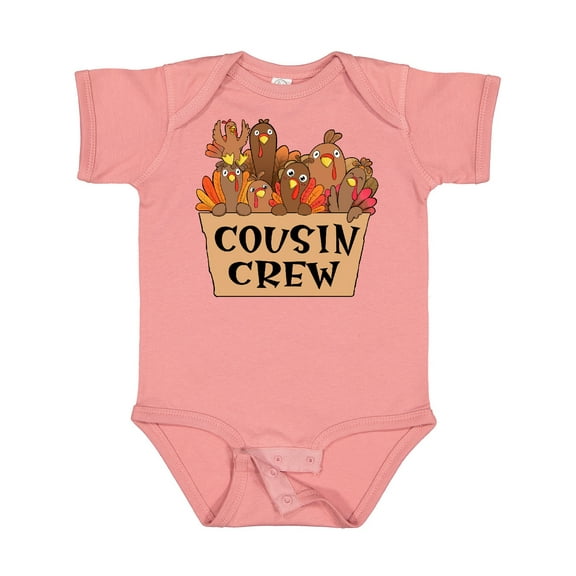 Inktastic Cousin Crew Cute Turkey Family Boys or Girls Baby Bodysuit