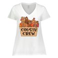 thumbnail image 1 of Inktastic Cousin Crew Cute Turkey Family Women's Plus Size V-Neck T-Shirt, 1 of 5