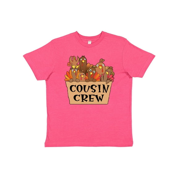 Inktastic Cousin Crew Cute Turkey Family Youth T-Shirt