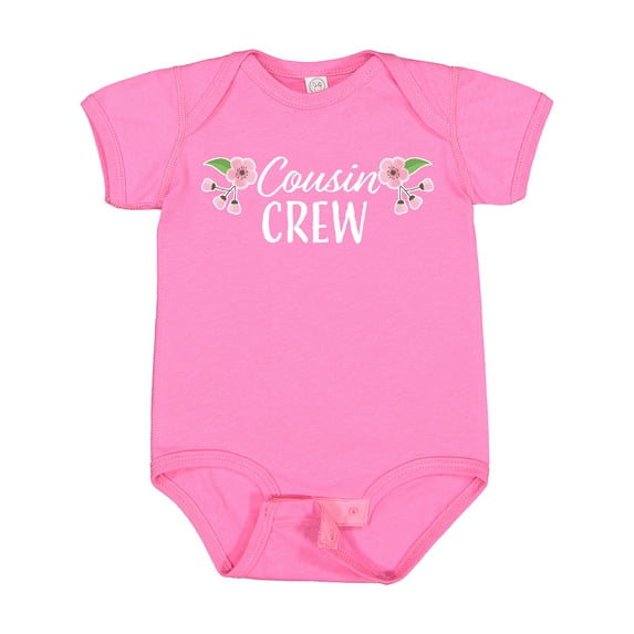 Inktastic Cousin Crew with Flowers Girls Baby Bodysuit
