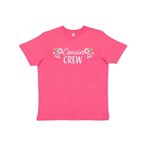 Inktastic Cousin Crew with Flowers Youth T-Shirt