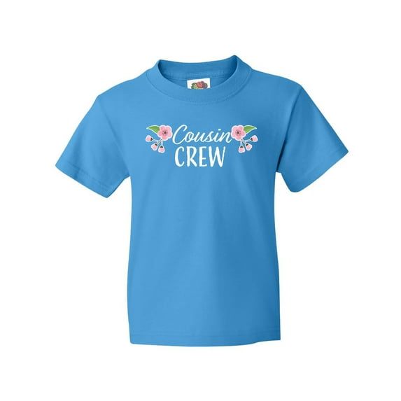 Inktastic Cousin Crew with Flowers Youth T-Shirt