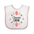 thumbnail image 1 of Inktastic Cousin Crew with Pink Flowers Girls Baby Bib, 1 of 4
