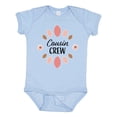 thumbnail image 1 of Inktastic Cousin Crew with Pink Flowers Girls Baby Bodysuit, 1 of 5