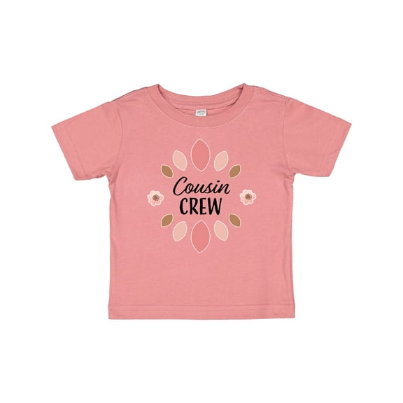 Inktastic Cousin Crew with Pink Flowers Girls Baby T-Shirt