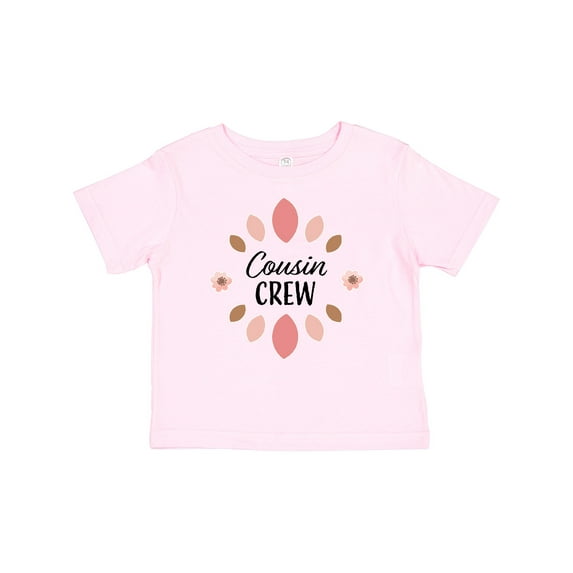 Inktastic Cousin Crew with Pink Flowers Girls Baby T-Shirt