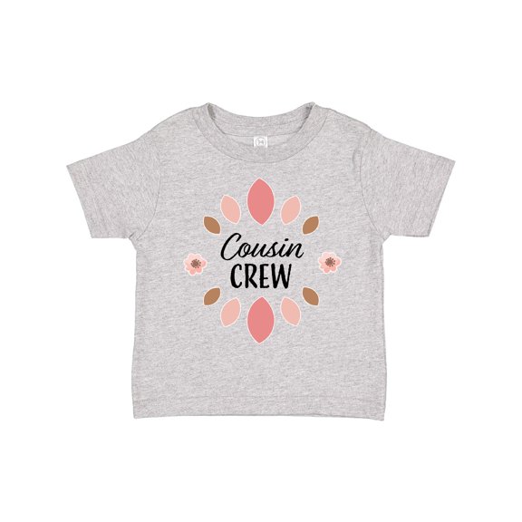Inktastic Cousin Crew with Pink Flowers Girls Toddler T-Shirt