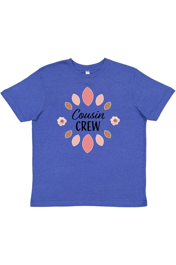 Cousin Crew with Pink Flowers Youth T-Shirt