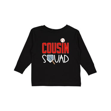 Inktastic Cousin Squad Baseball and Bat Boys or Girls Long Sleeve Toddler T-Shirt