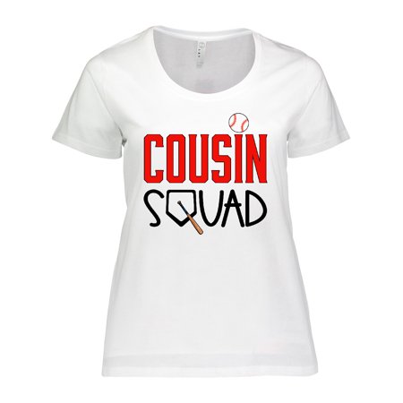 Inktastic Cousin Squad Baseball and Bat Women's Plus Size T-Shirt