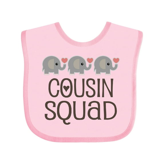 Inktastic Cousin Squad Elephant Boys or Girls Baby Bib