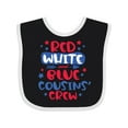 thumbnail image 1 of Inktastic Cousins Crew Red White and Blue 4th of July Boys or Girls Baby Bib, 1 of 4
