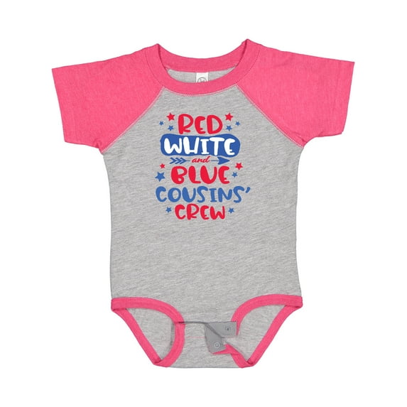 Inktastic Cousins Crew Red White and Blue 4th of July Boys or Girls Baby Bodysuit