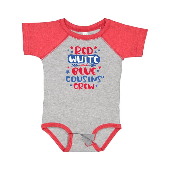 Inktastic Cousins Crew Red White and Blue 4th of July Boys or Girls Baby Bodysuit