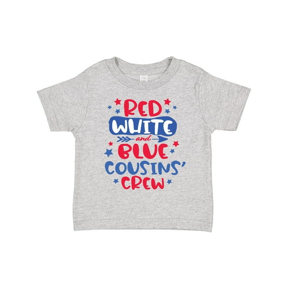 Inktastic Cousins Crew Red White and Blue 4th of July Boys or Girls Toddler T-Shirt
