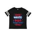 thumbnail image 1 of Inktastic Cousins Crew Red White and Blue 4th of July Boys or Girls Toddler T-Shirt, 1 of 5
