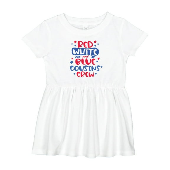 Inktastic Cousins Crew Red White and Blue 4th of July Girls Baby Dress