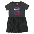 thumbnail image 1 of Inktastic Cousins Crew Red White and Blue 4th of July Girls Toddler Dress, 1 of 5