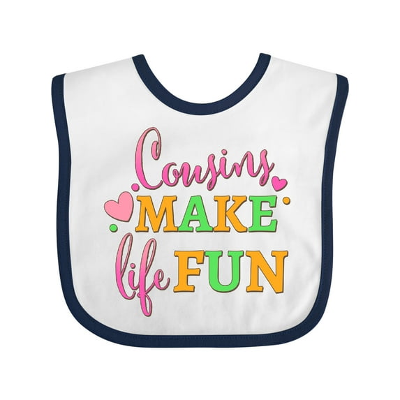 Inktastic Cousins Make Life Fun- Cursive Boys or Girls Baby Bib