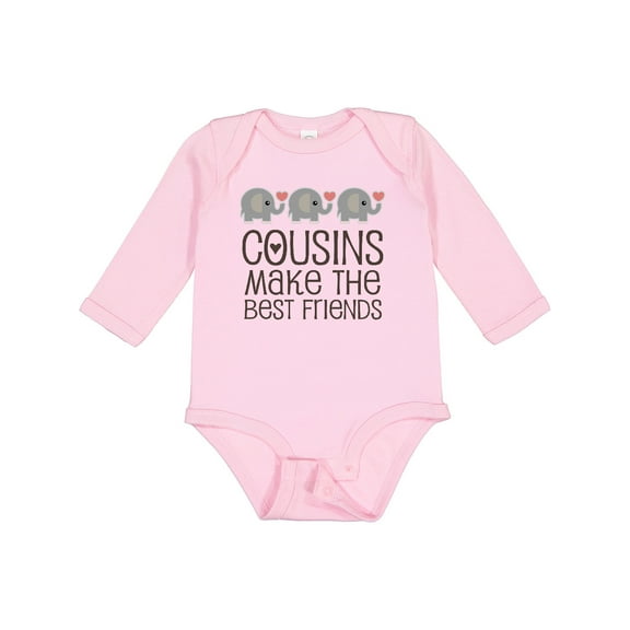 Inktastic Cousins Make the Best Friends Boys or Girls Long Sleeve Baby Bodysuit