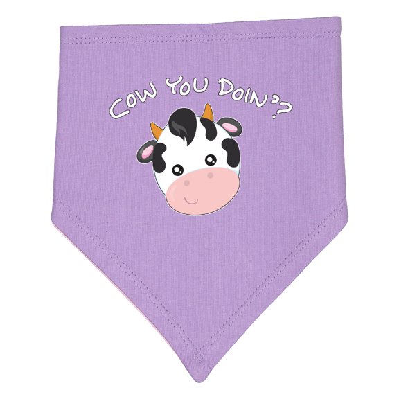 Inktastic Cow You Doin'? Cute Cow Baby Bandana Bib