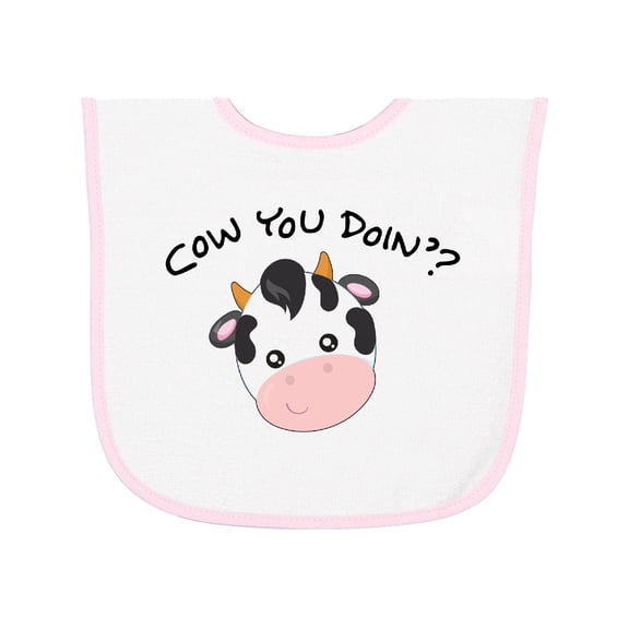 Inktastic Cow You Doin'? Cute Cow Baby Terry Cloth Bib