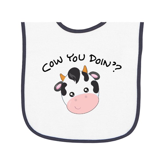 Inktastic Cow You Doin'? Cute Cow Baby Terry Cloth Bib