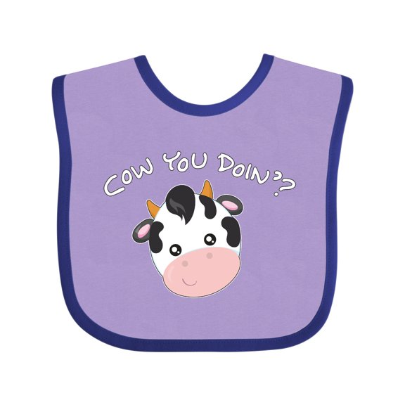 Inktastic Cow You Doin'? Cute Cow Boys or Girls Baby Bib