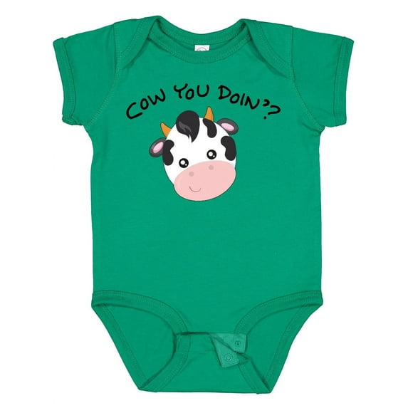 Inktastic Cow You Doin'? Cute Cow Boys or Girls Baby Bodysuit