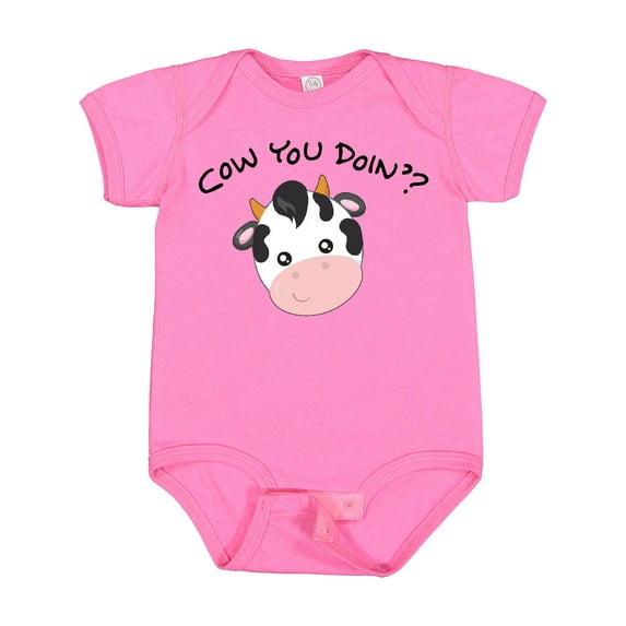 Inktastic Cow You Doin'? Cute Cow Boys or Girls Baby Bodysuit
