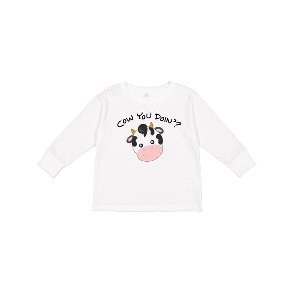 Inktastic Cow You Doin'? Cute Cow Boys or Girls Long Sleeve Toddler T-Shirt